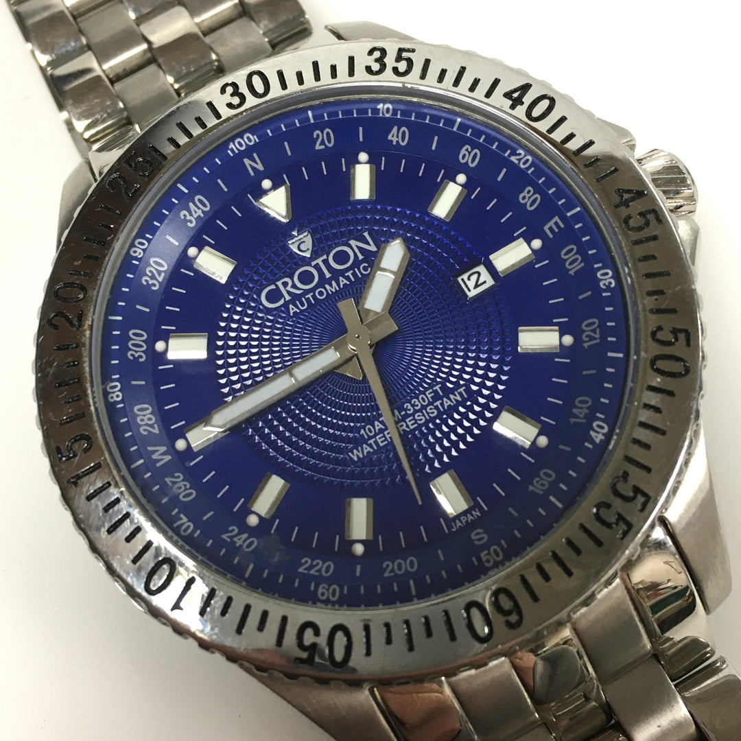 v455 CROTON Men's Japanese Automatic Stainless Steel Watch, Color:Silver-Toned Model: CA301294BUBL