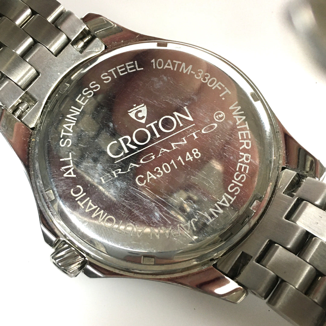 v455 CROTON Men's Japanese Automatic Stainless Steel Watch, Color:Silver-Toned Model: CA301294BUBL