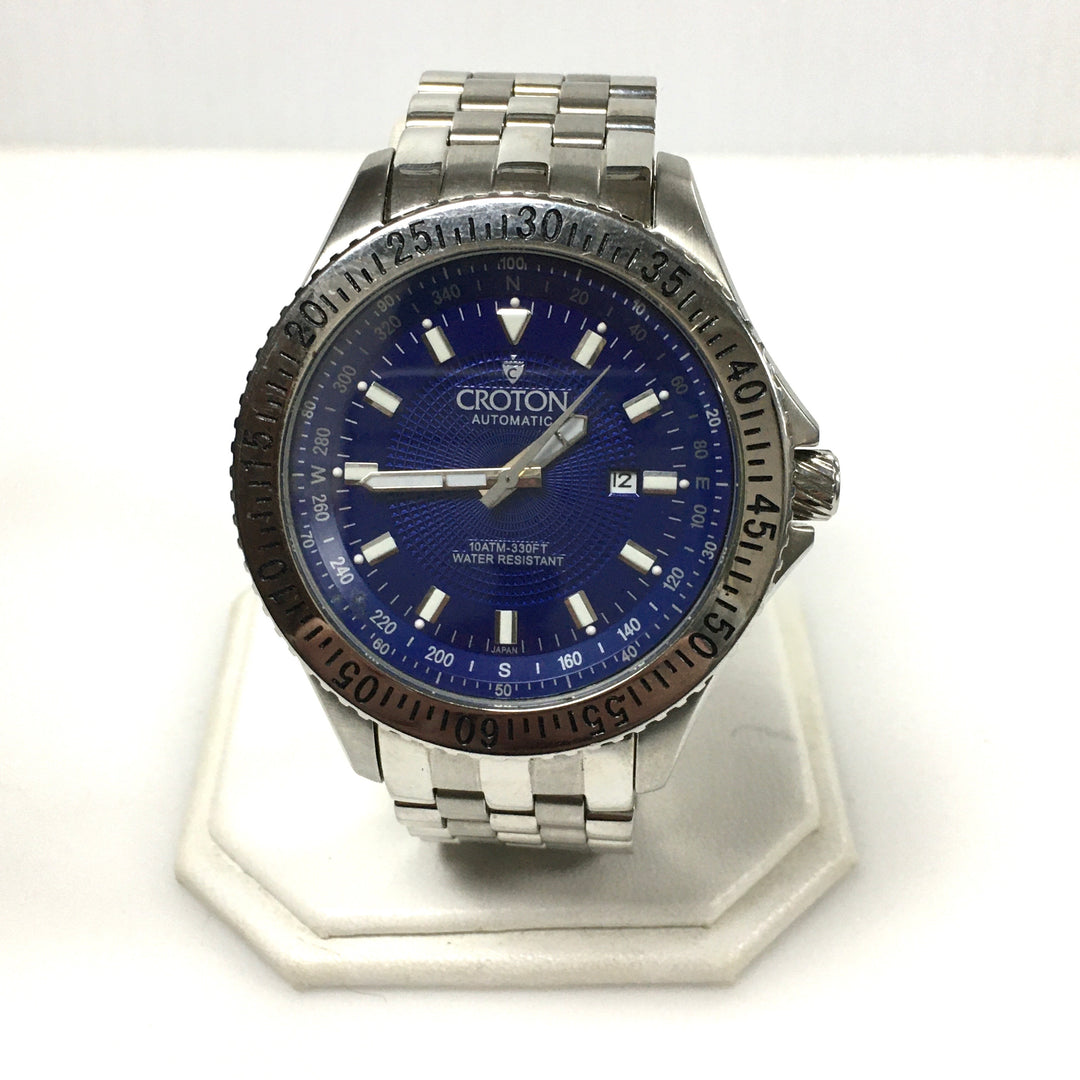 v455 CROTON Men's Japanese Automatic Stainless Steel Watch, Color:Silver-Toned Model: CA301294BUBL