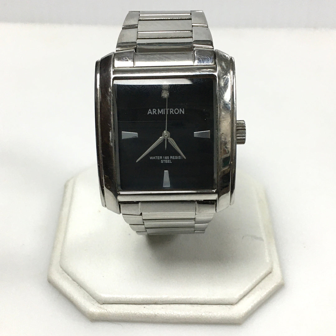 v456 Armitron Mens Silver-Tone Stainless Steel Dress Water Resistant Wrist Watch