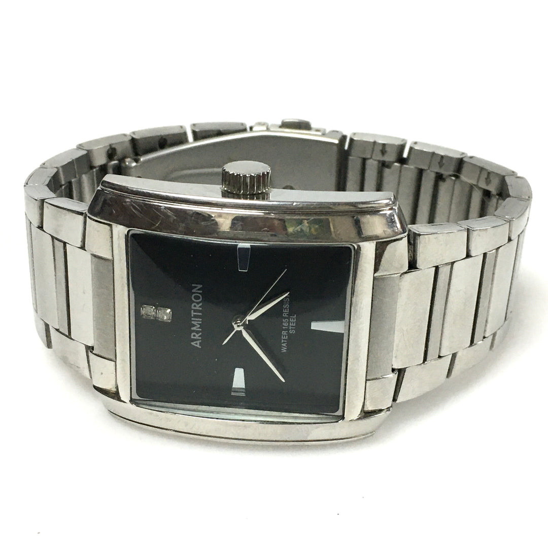 v456 Armitron Mens Silver-Tone Stainless Steel Dress Water Resistant Wrist Watch