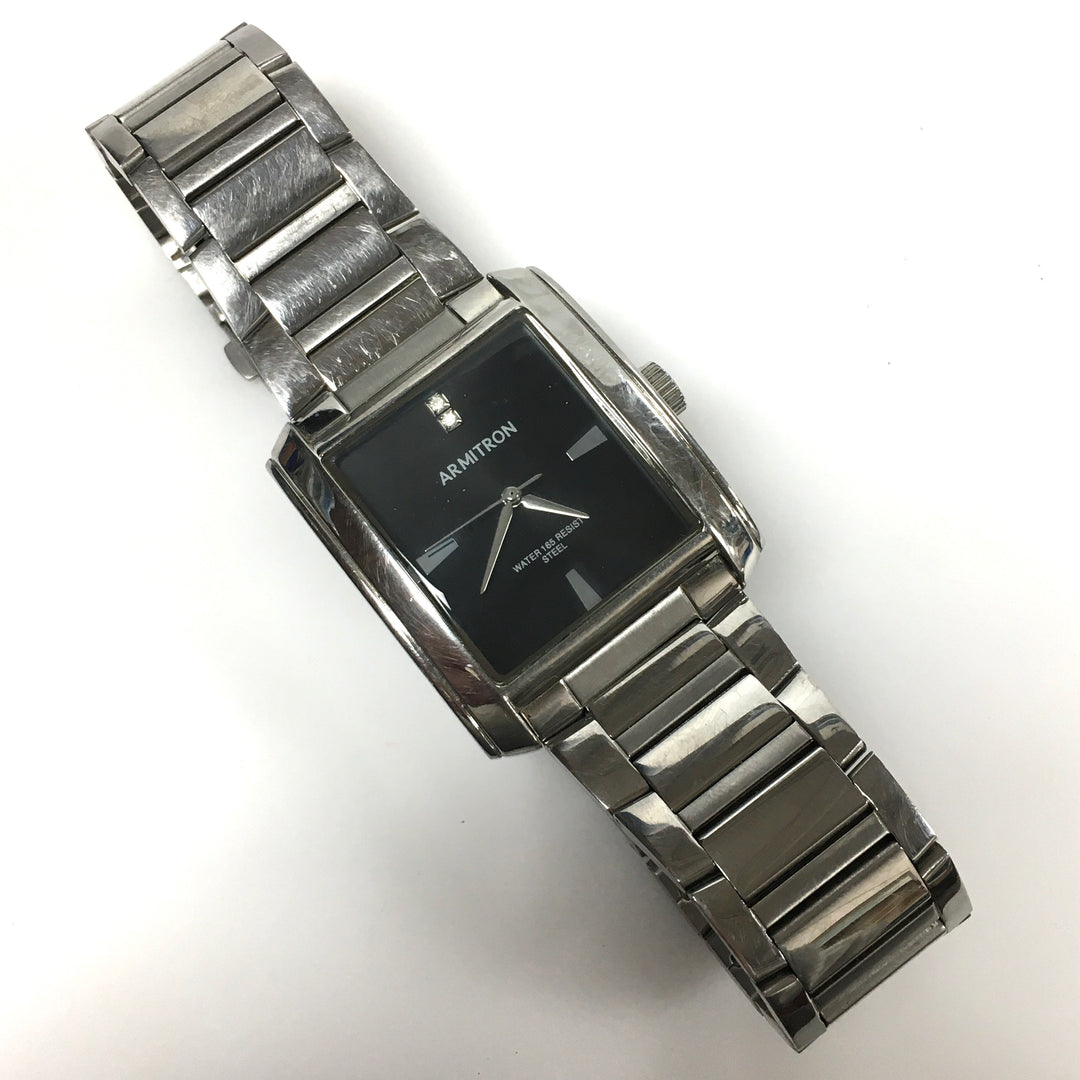 v456 Armitron Mens Silver-Tone Stainless Steel Dress Water Resistant Wrist Watch
