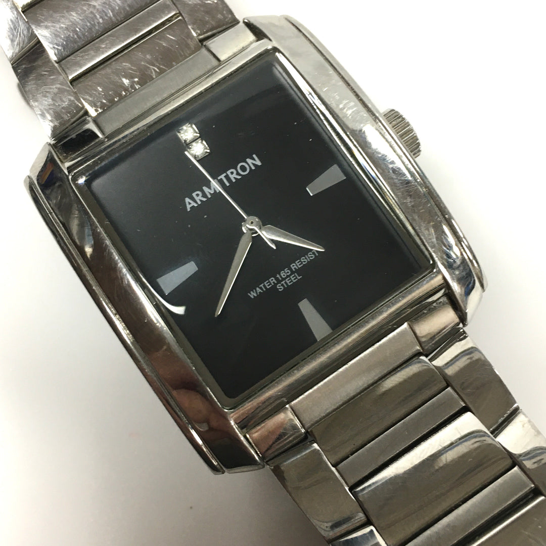 v456 Armitron Mens Silver-Tone Stainless Steel Dress Water Resistant Wrist Watch
