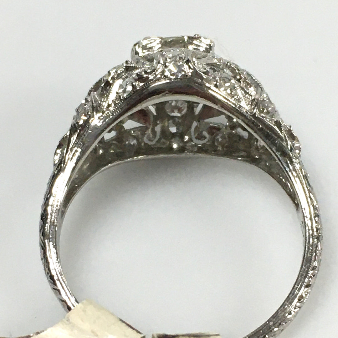 v463 Vintage Platinum Diamond tw 1.3 cts Engagement Wedding Ring Size 9.25