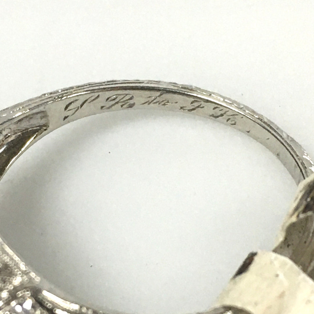 v463 Vintage Platinum Diamond tw 1.3 cts Engagement Wedding Ring Size 9.25