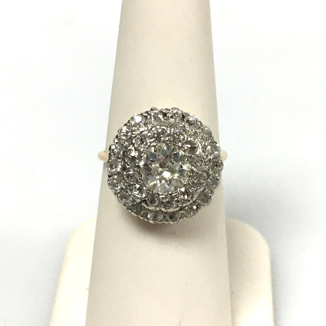 v464 Vintage Platinum Diamond tw 2 cts SI2 J Engagement Wedding Ring Size 5.75