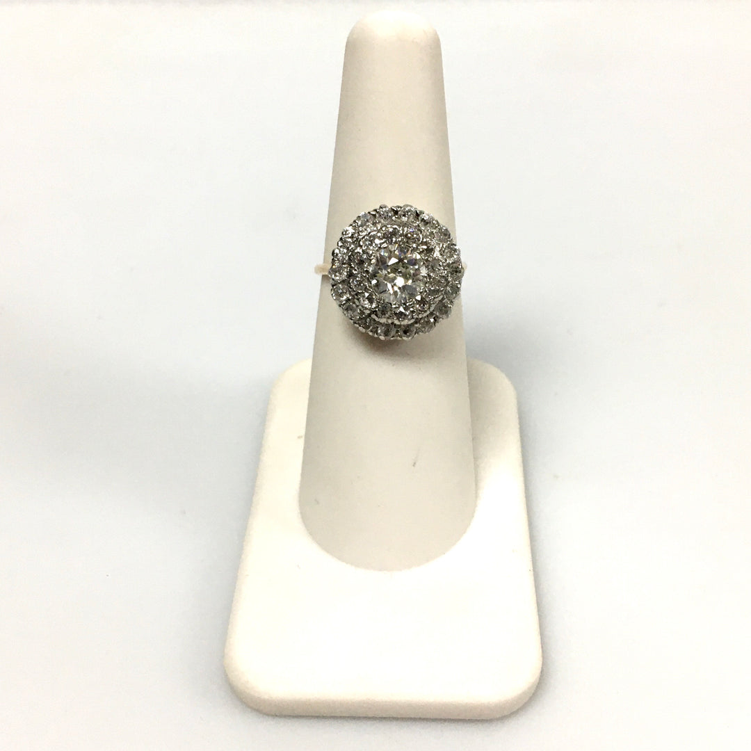 v464 Vintage Platinum Diamond tw 2 cts SI2 J Engagement Wedding Ring Size 5.75