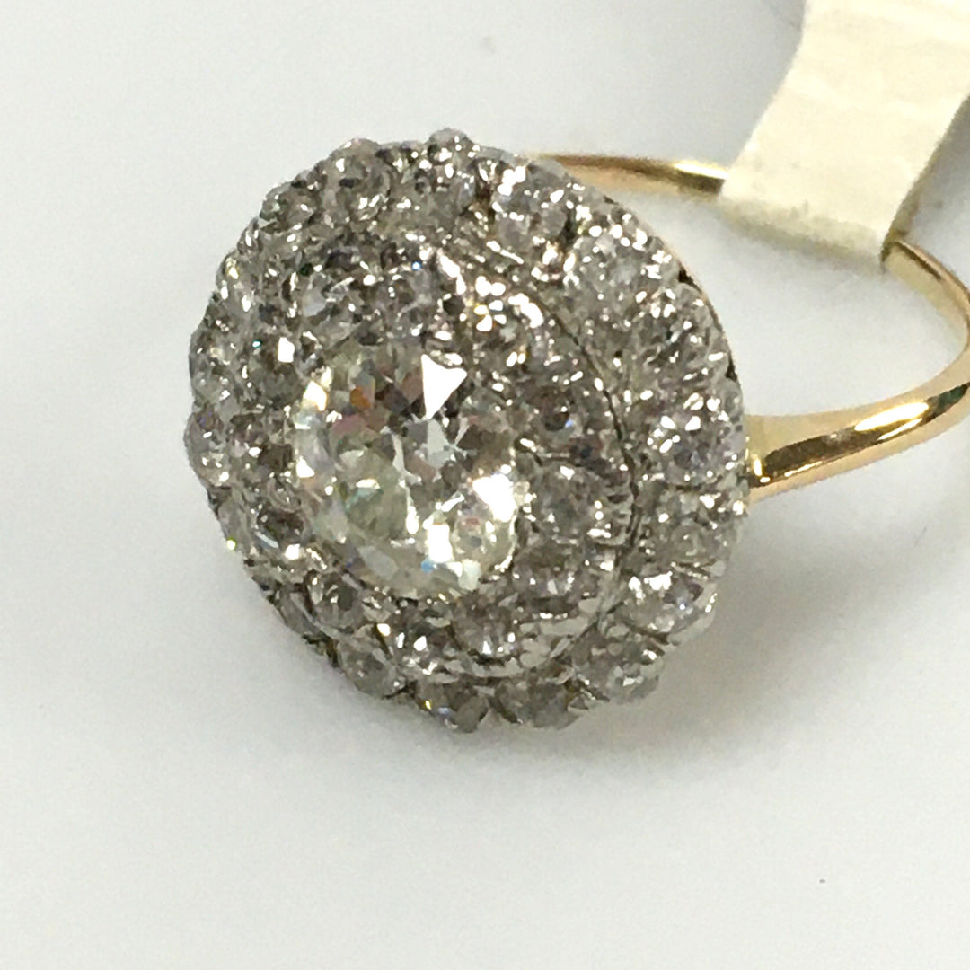 v464 Vintage Platinum Diamond tw 2 cts SI2 J Engagement Wedding Ring Size 5.75