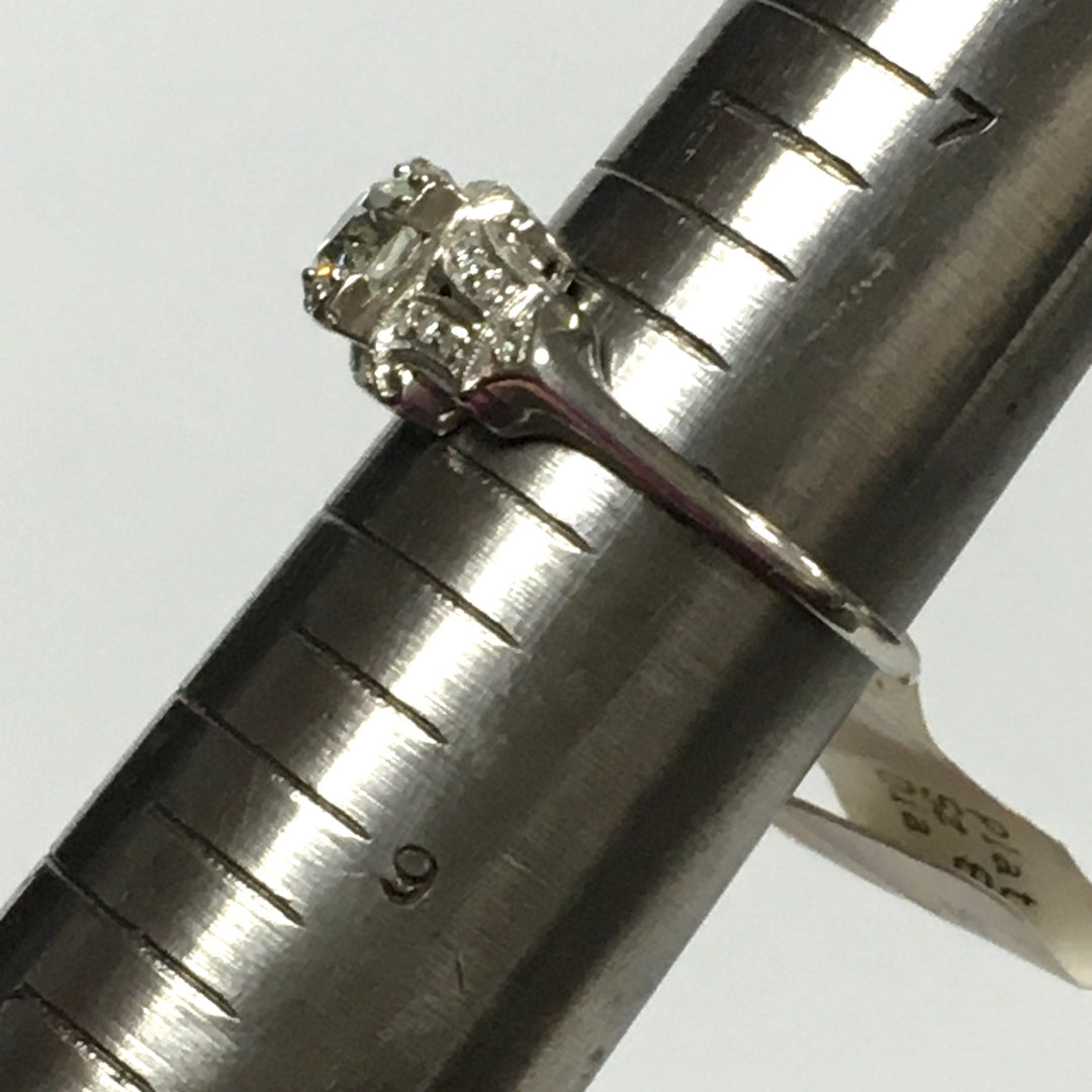 v465 Vintage Platinum Diamond tw 1 cts Engagement Wedding Ring Size 8
