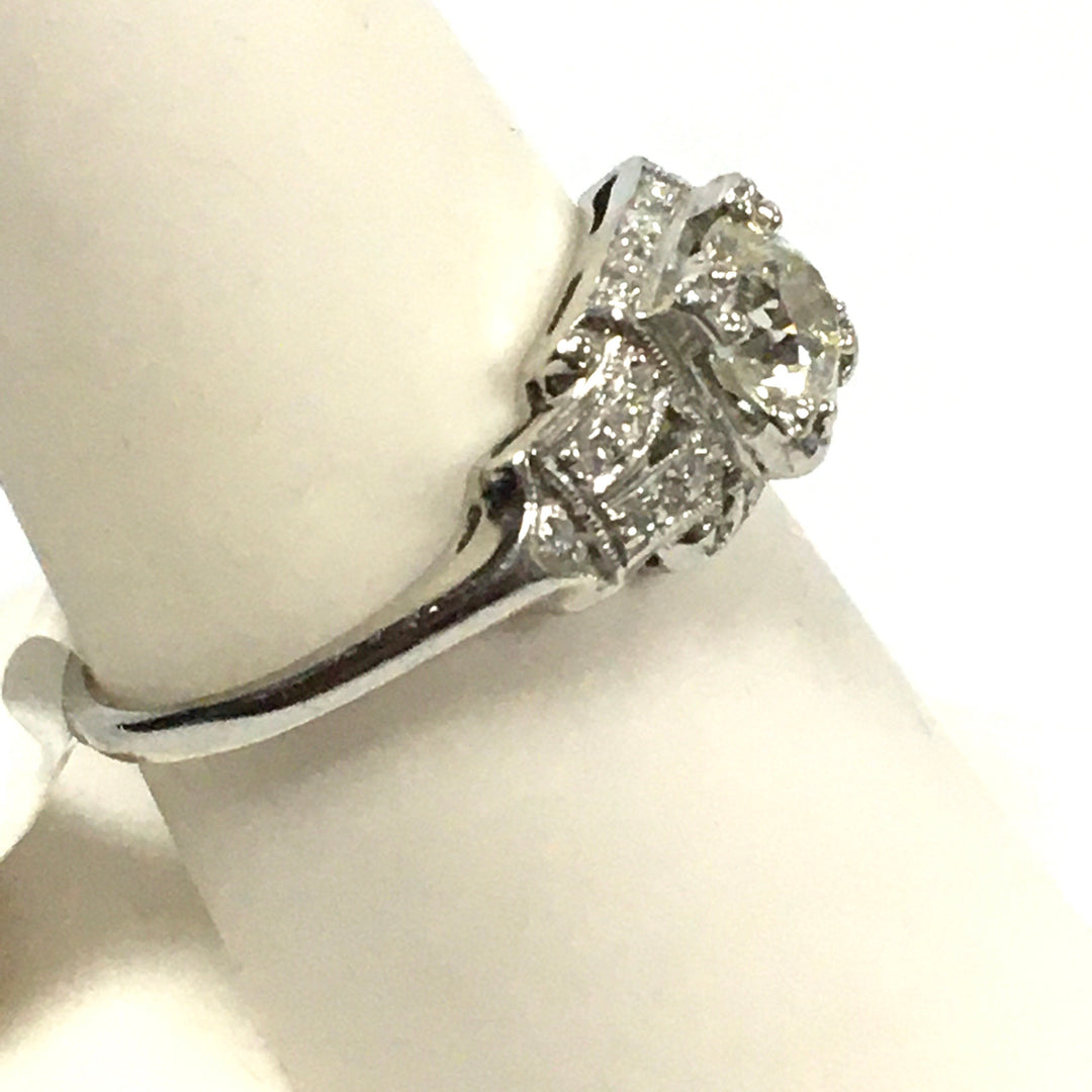 v465 Vintage Platinum Diamond tw 1 cts Engagement Wedding Ring Size 8