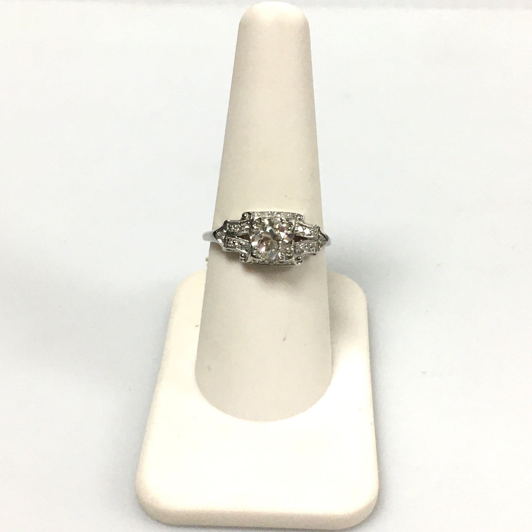 v465 Vintage Platinum Diamond tw 1 cts Engagement Wedding Ring Size 8