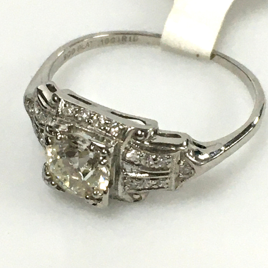 v465 Vintage Platinum Diamond tw 1 cts Engagement Wedding Ring Size 8
