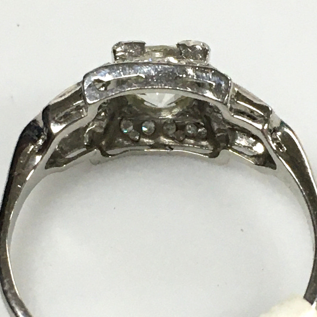 v465 Vintage Platinum Diamond tw 1 cts Engagement Wedding Ring Size 8