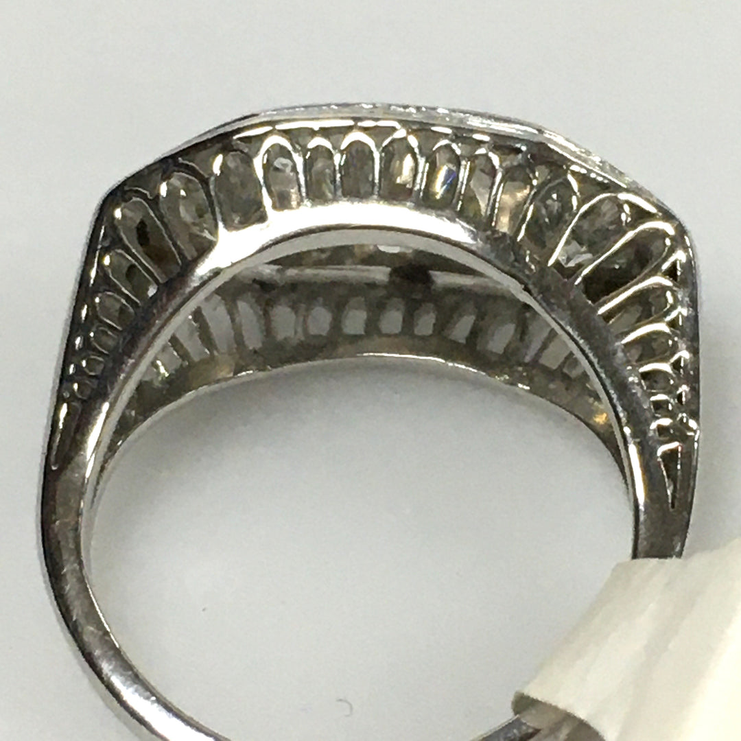 v466 Vintage Platinum Diamond tw 1.5 cts Engagement Wedding Ring Size 3.5