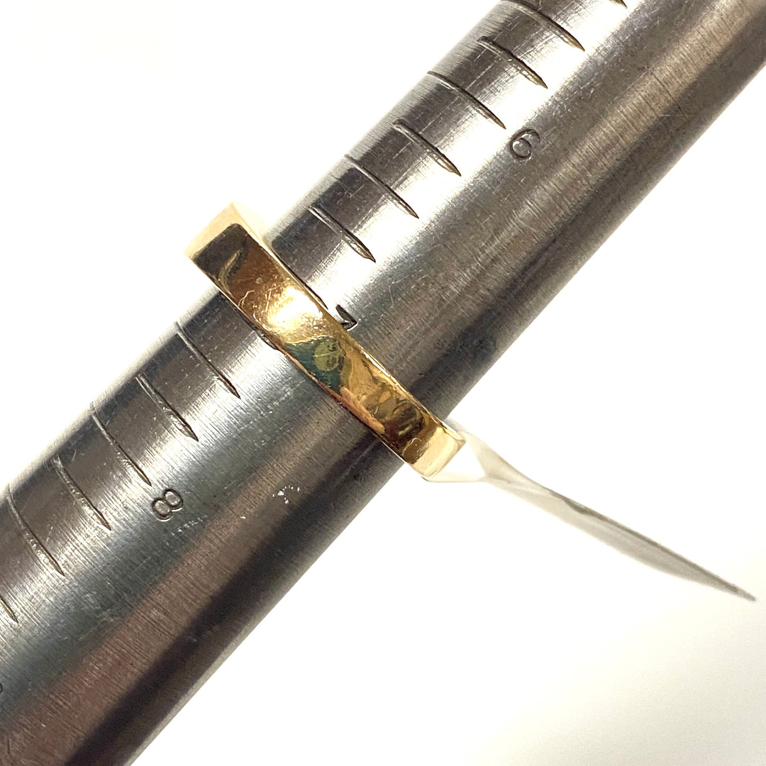 v468 Vintage 14K Yellow Gold Diamonds 5mm Band Ring Size 7