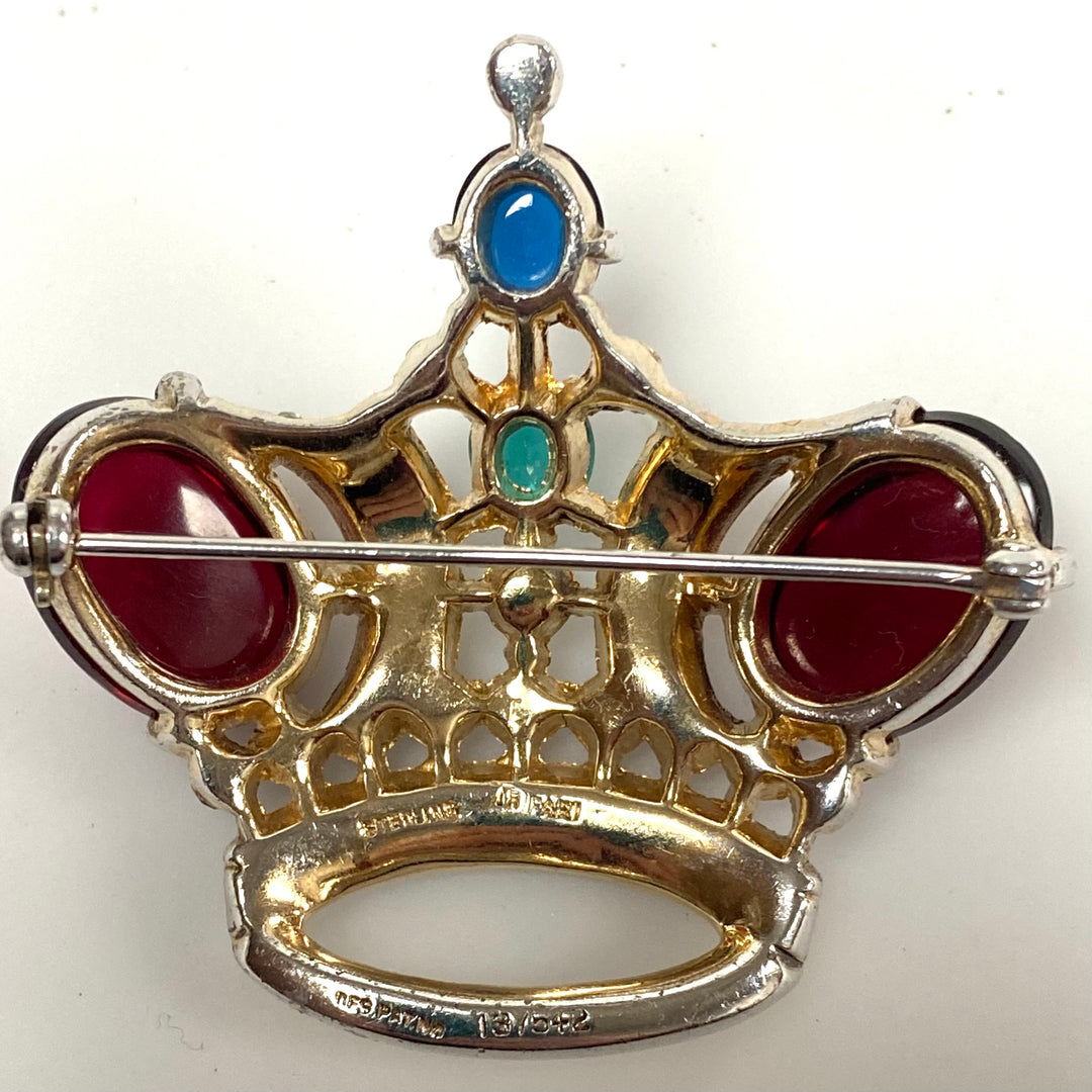 v473 Vintage Trifari Sterling Silver Alfred Philippe Crown Brooch Pin Pat.137542