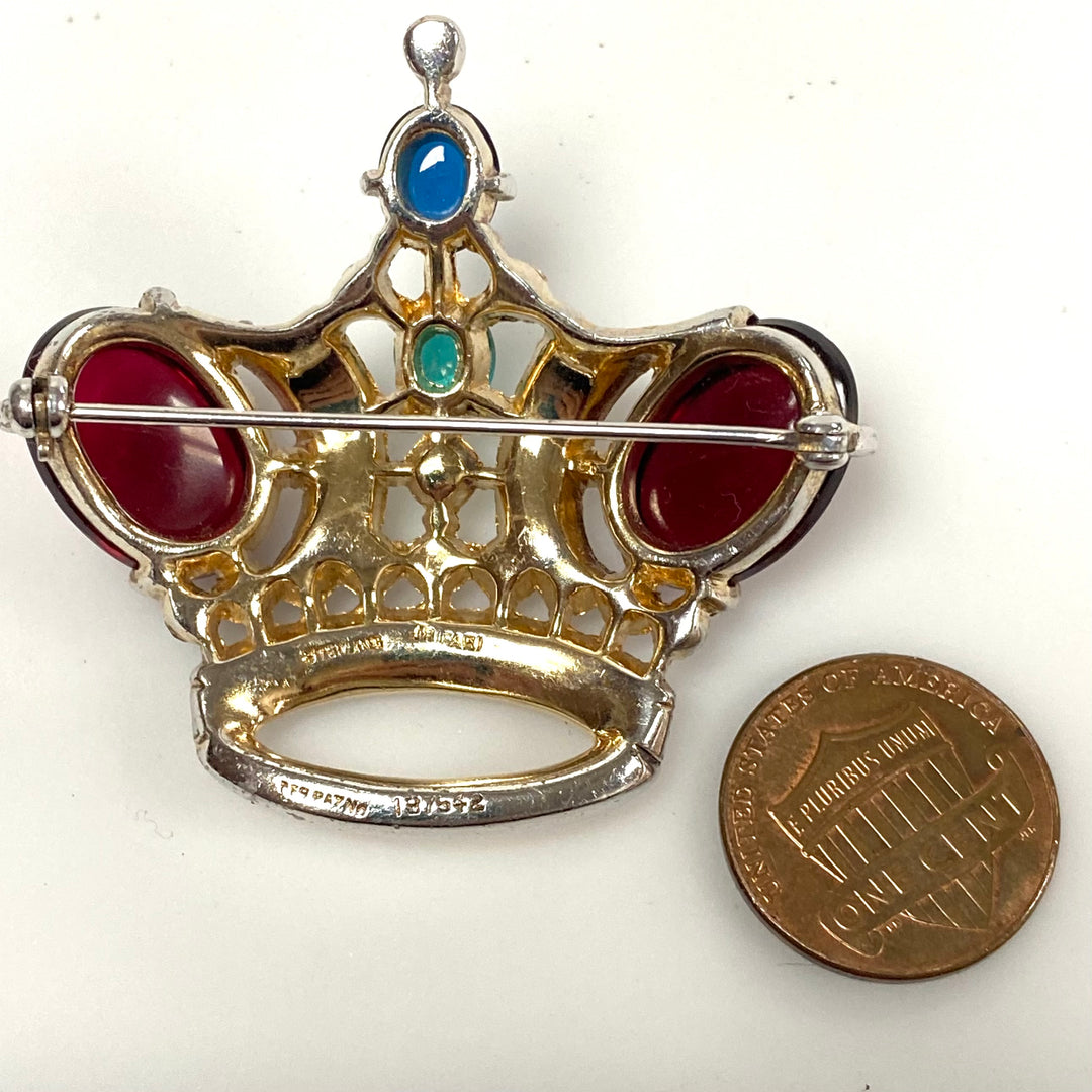 v473 Vintage Trifari Sterling Silver Alfred Philippe Crown Brooch Pin Pat.137542