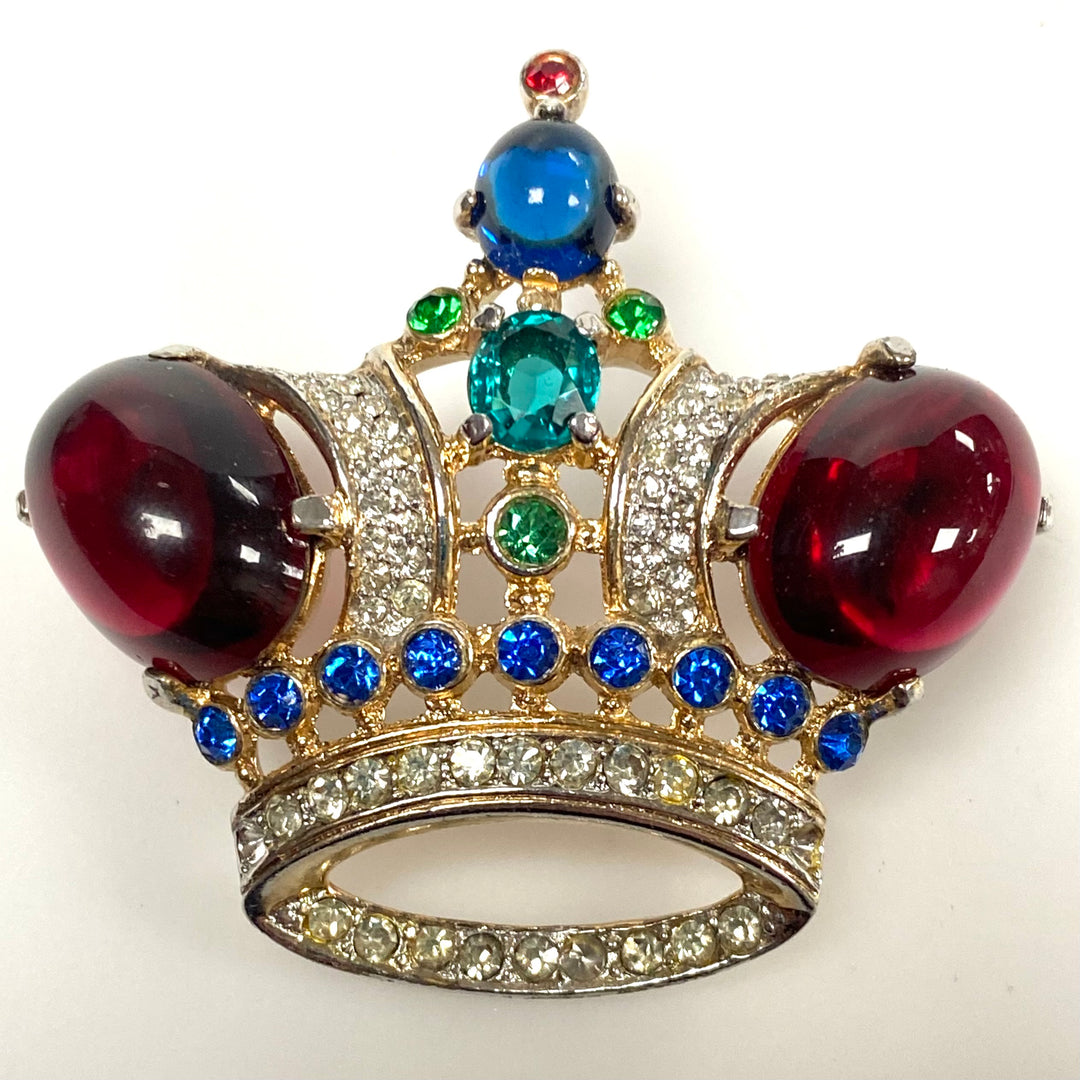 v473 Vintage Trifari Sterling Silver Alfred Philippe Crown Brooch Pin Pat.137542