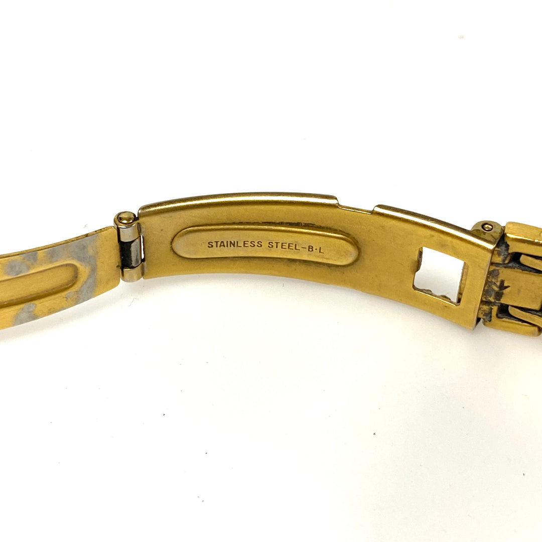 v485 Vintage Seiko Gold Tone Stainless V401-2090 Water Resistant Wrist Watch