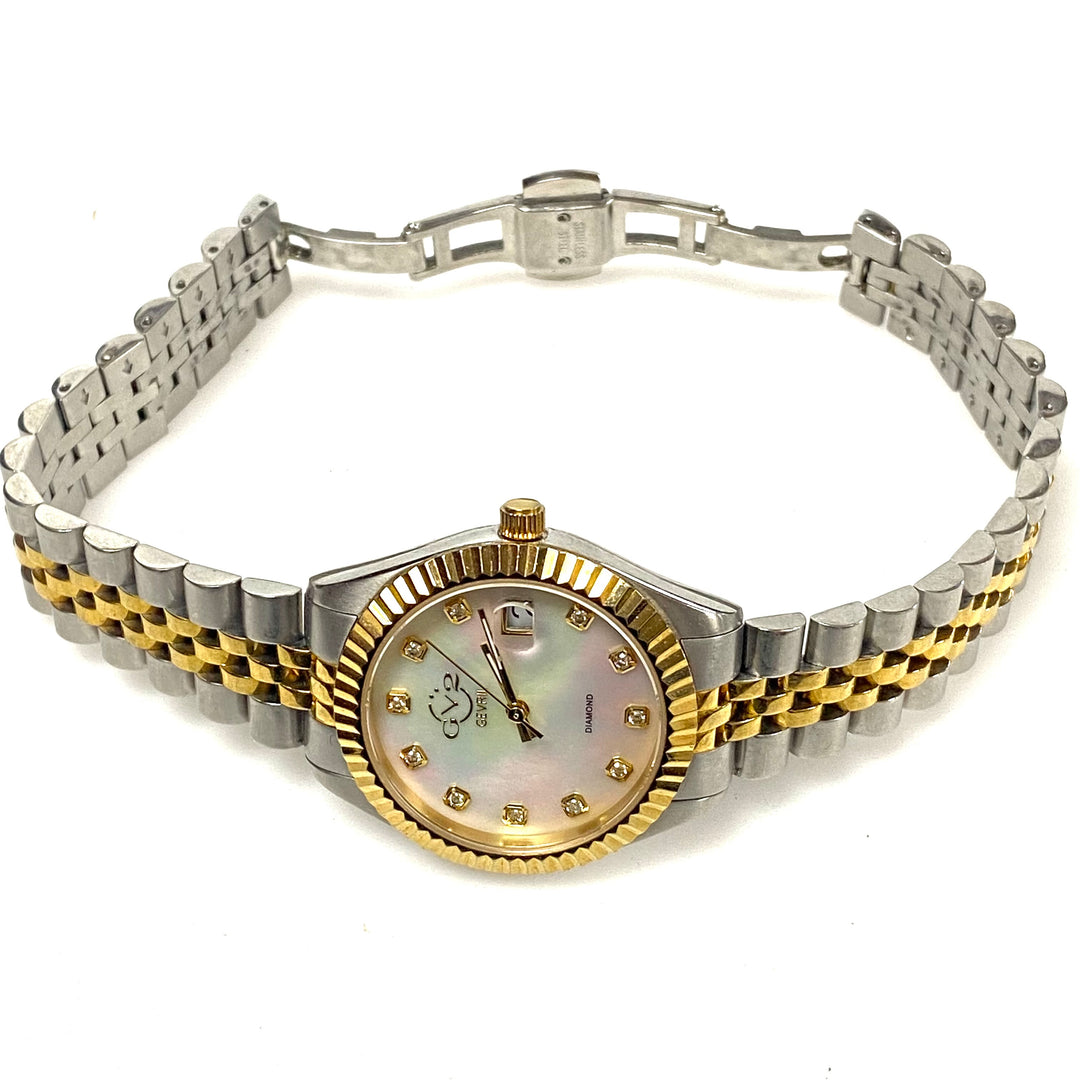 v486 GV2 by Gevril Naples 2-tone Stainless Steel Diamond Ion-plated Wrist Watch