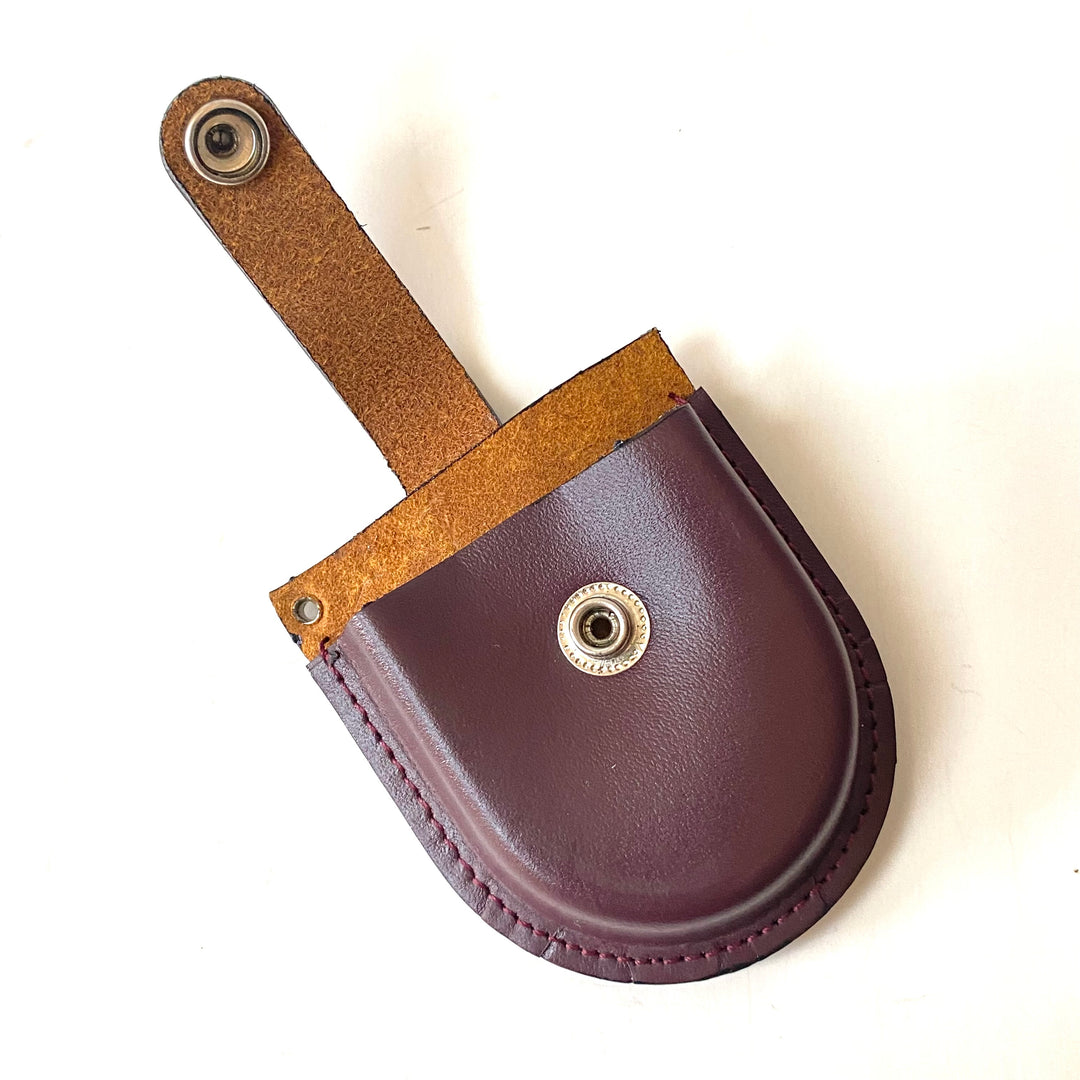 v515 NEW Brown Genuine Leather Snap Closure Belt Pocket Watch Travel Holder Case