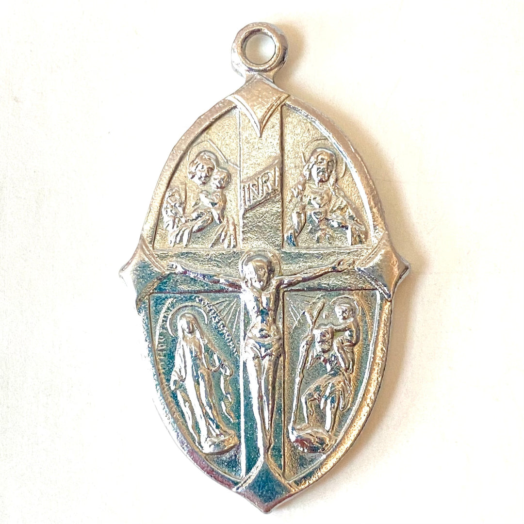 v521 Catholic Four-way Medal Religious Four-way Cross or Crucifix Pendant Charm
