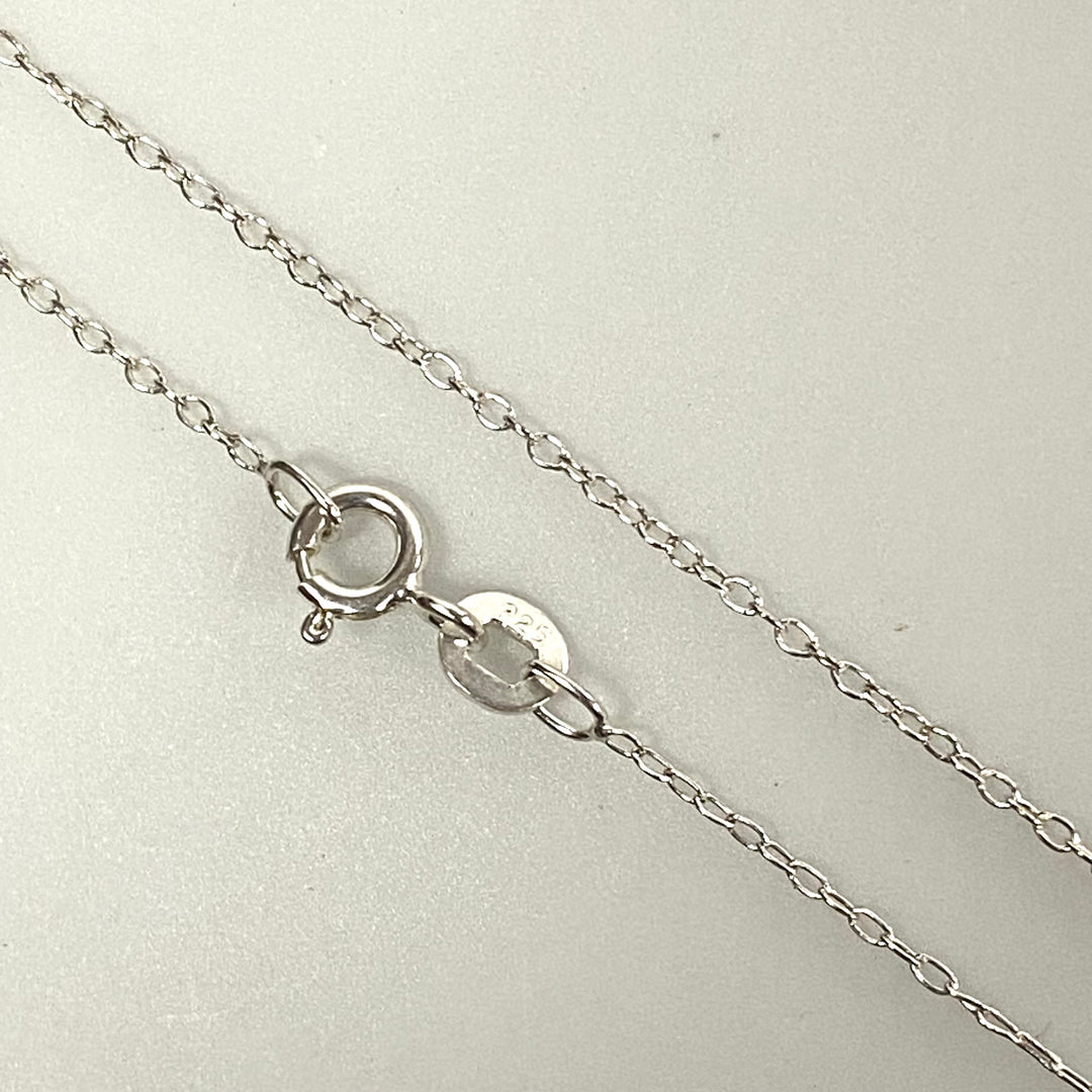 v524 Vintage Sterling Silver Virgin Mary Miraculous Charm Pendant 19" Long Chain