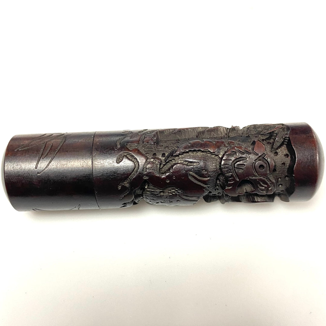 v530 Vintage Oriental Shoushan Stone Hand Carved Dragon Name Stamp "Tiffany"