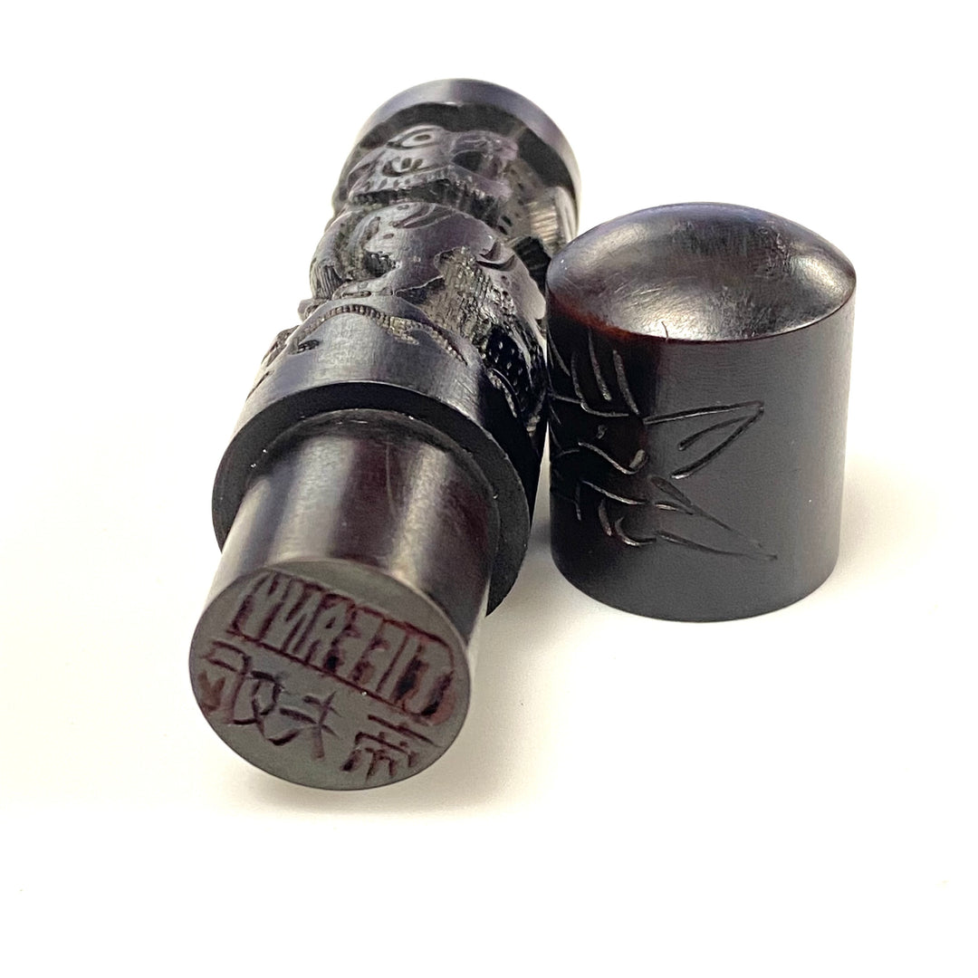 v530 Vintage Oriental Shoushan Stone Hand Carved Dragon Name Stamp "Tiffany"