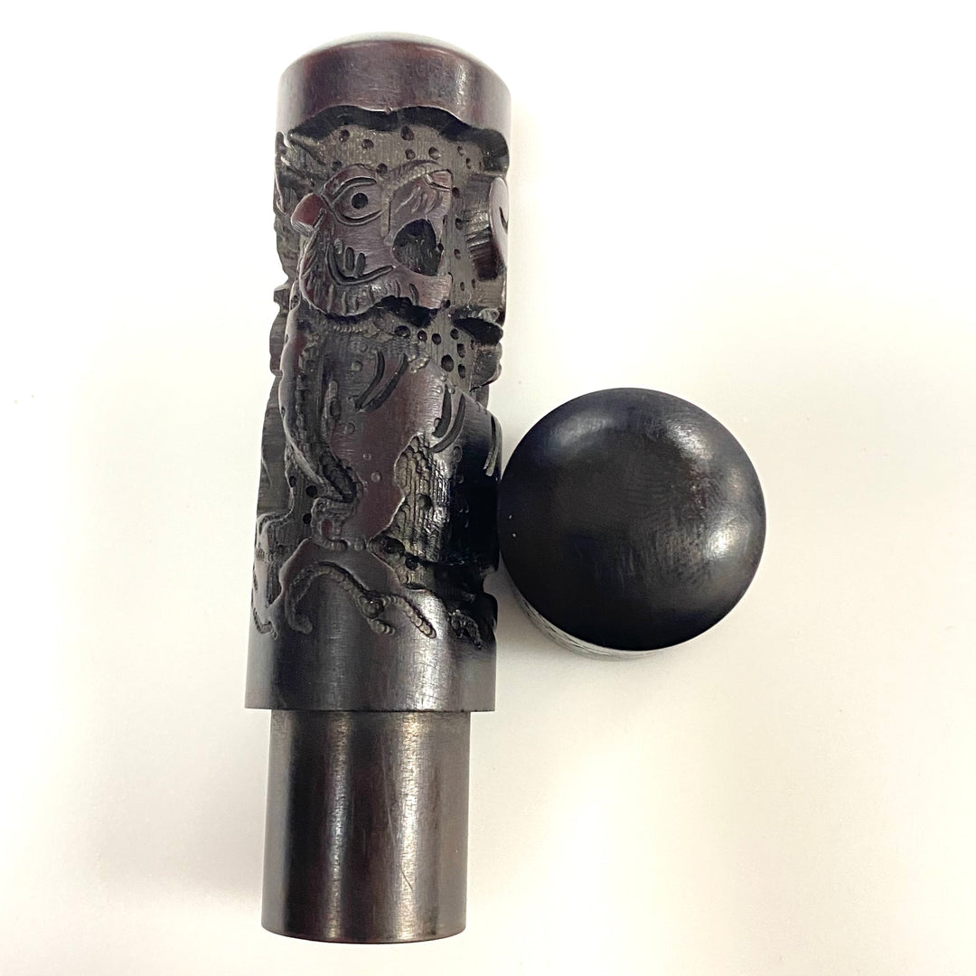 v530 Vintage Oriental Shoushan Stone Hand Carved Dragon Name Stamp "Tiffany"