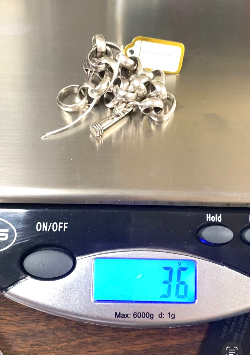 v539 Vintage Sterling Silver 925 Mex Bracelet Toggle Closure Oval Link Chain 9"