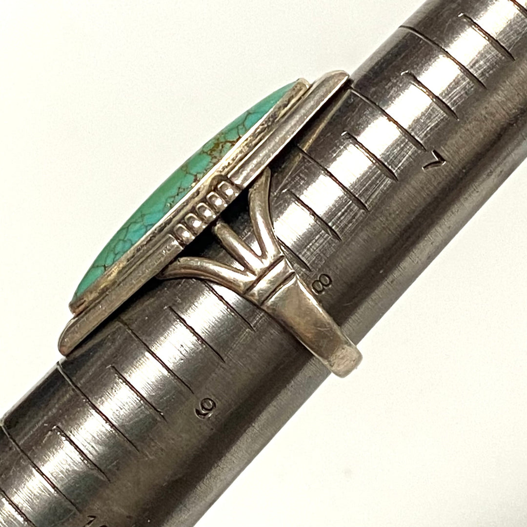 v546 Vintage Sterling Silver 925 Native American Navajo Turquoise Ring Size 8