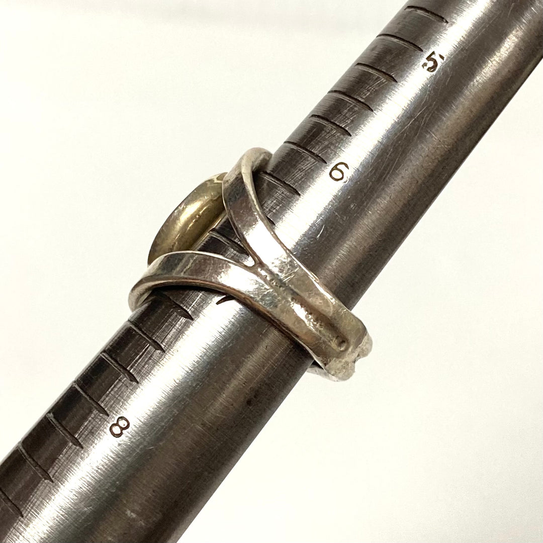 v558 Vintage Sterling Silver Native American Blue Oval Turquoise Cabochon Ring 7