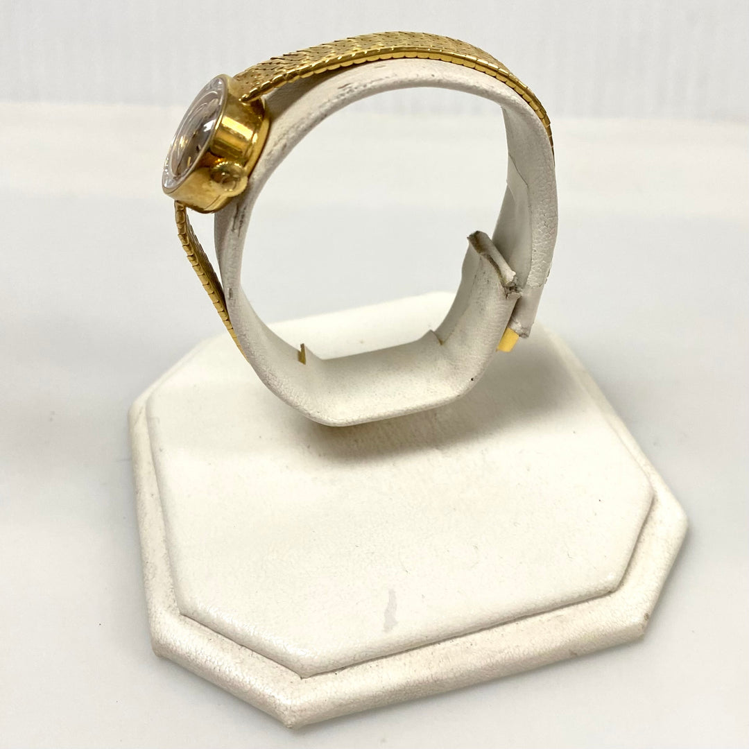 v563 Vintage Omega Ladies' 18K Yellow Gold Mechanical Cocktail Watch Diamond Cut Crystal