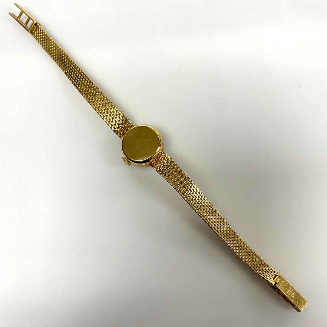 v563 Vintage Omega Ladies' 18K Yellow Gold Mechanical Cocktail Watch Diamond Cut Crystal