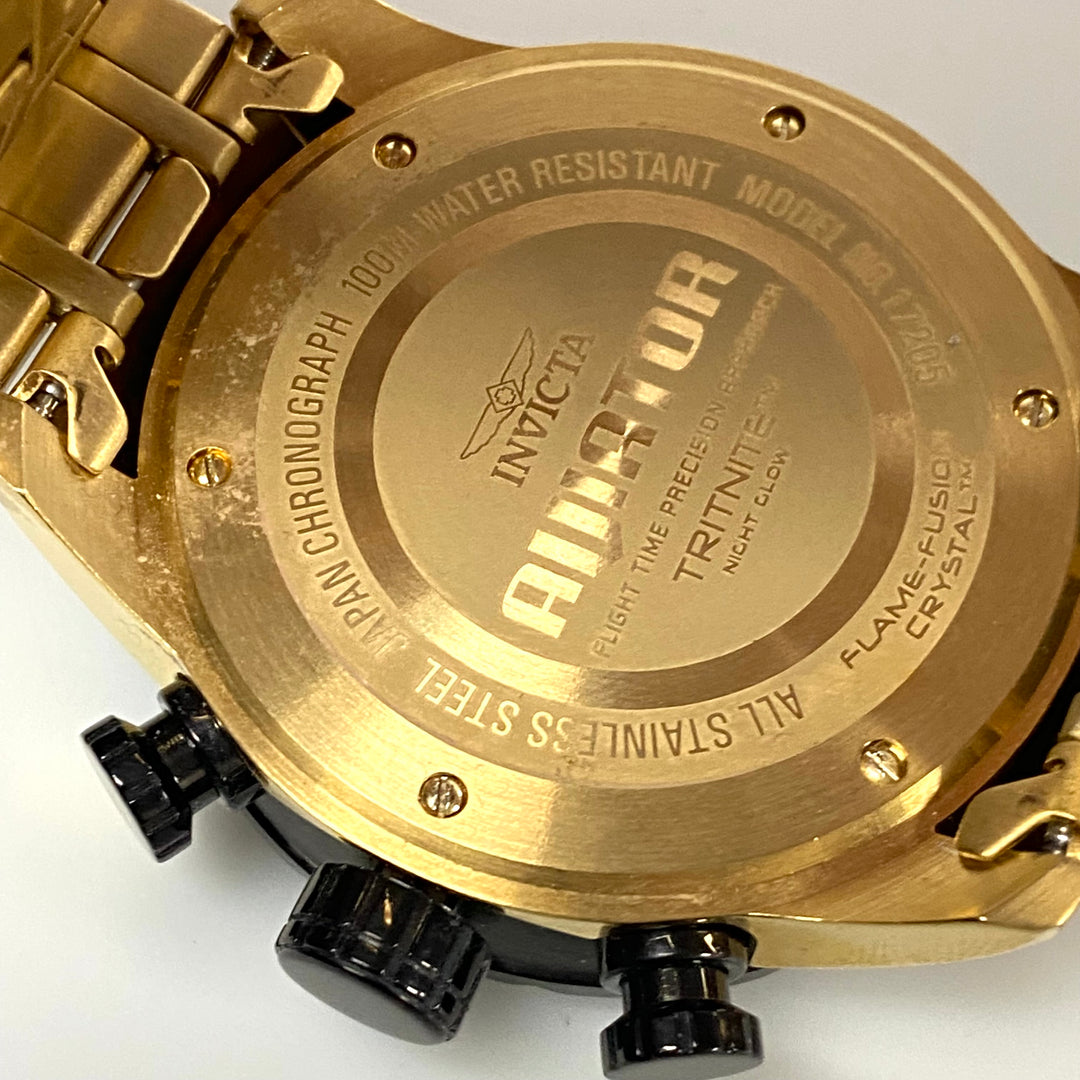 v566 Invicta Aviator 100m WR All Stainless Steel Men's Wrist Watch Model 17205