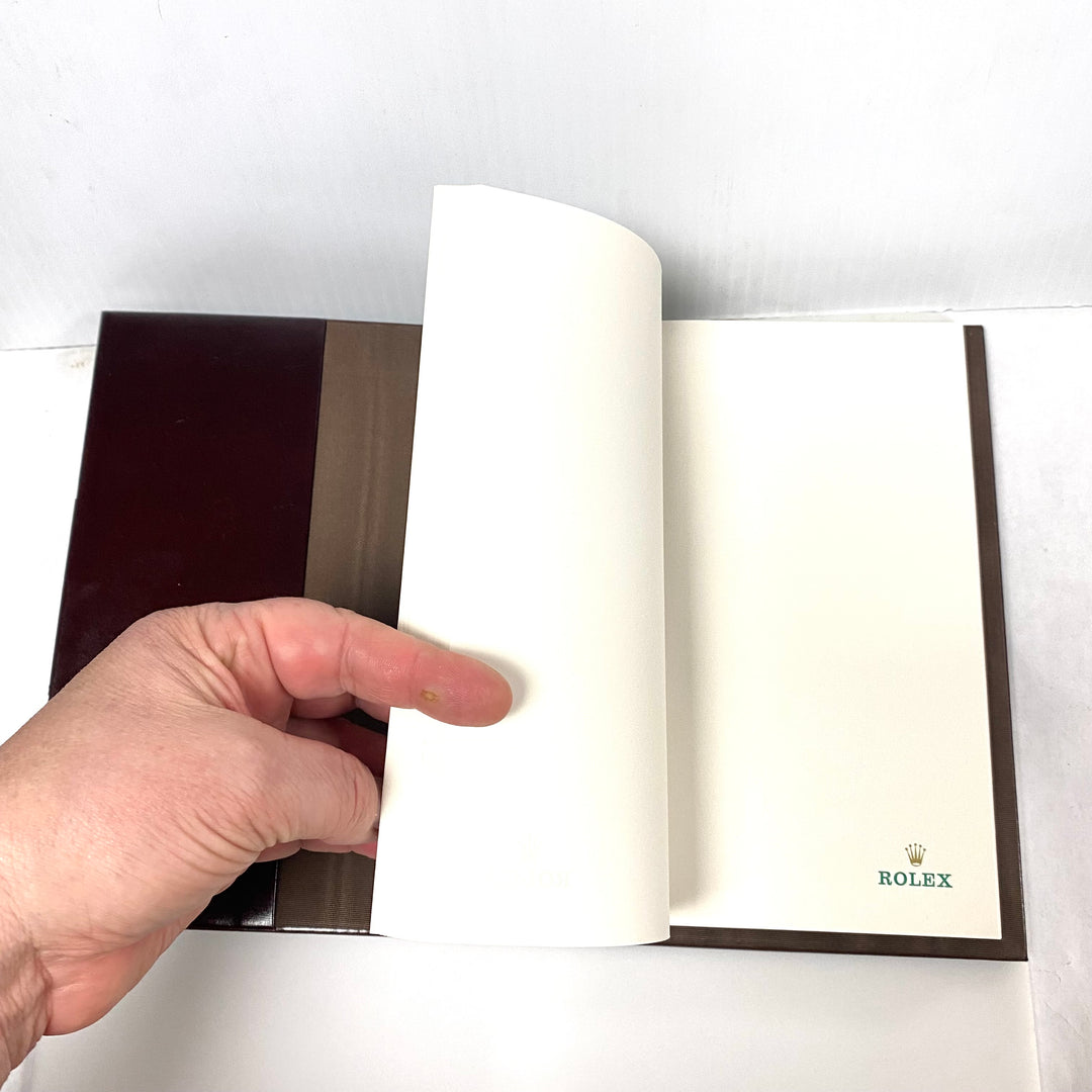 v569 Vintage Original 1989 Geneva Rolex Leather Blank Pages Note pad Crown Logo