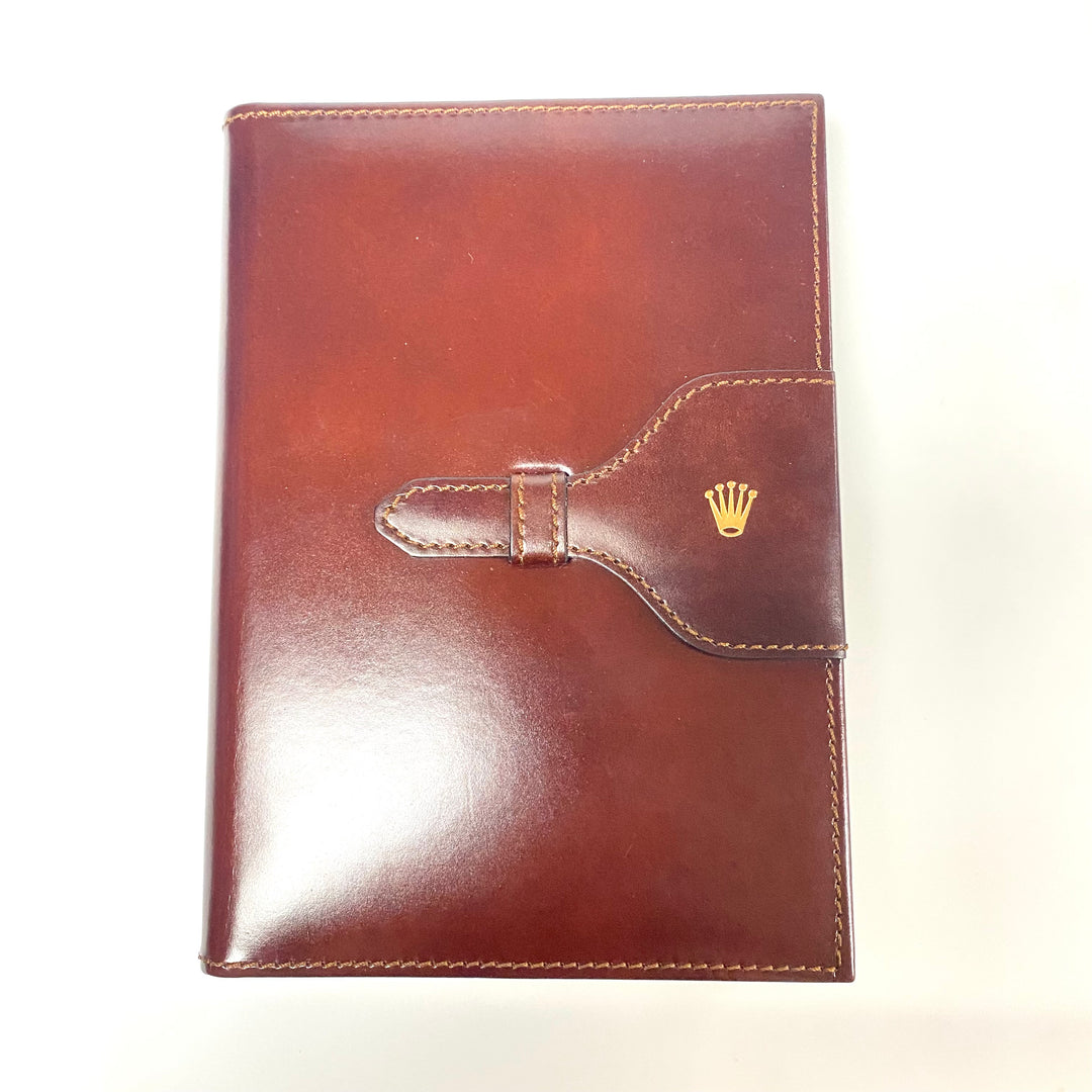 v569 Vintage Original 1989 Geneva Rolex Leather Blank Pages Note pad Crown Logo