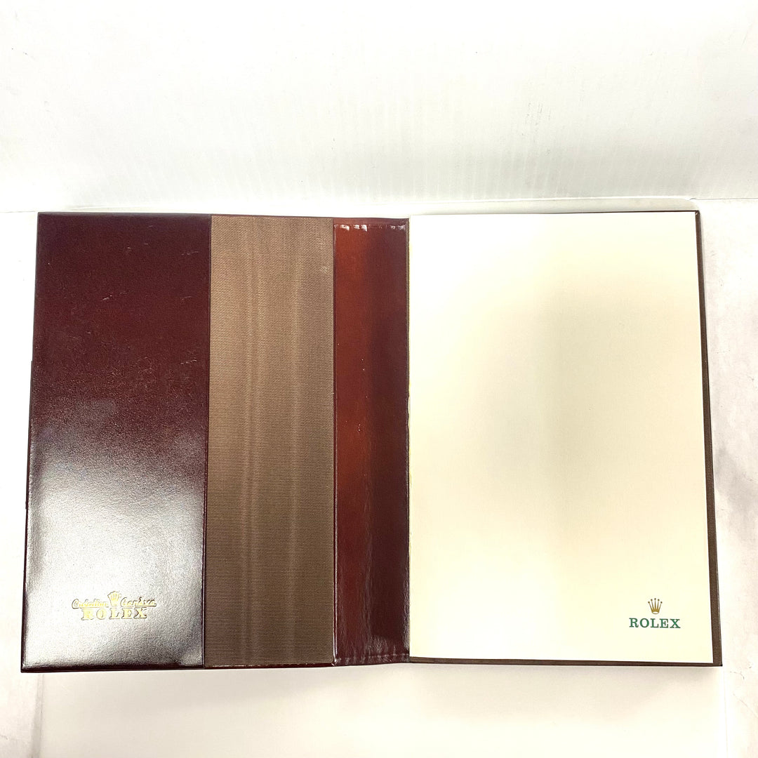 v569 Vintage Original 1989 Geneva Rolex Leather Blank Pages Note pad Crown Logo