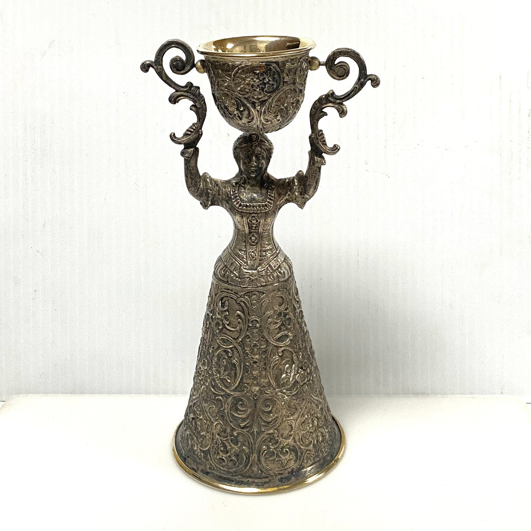 v602 Vintage Silver-Plated Wedding Wager Cup from a German wedding tradition