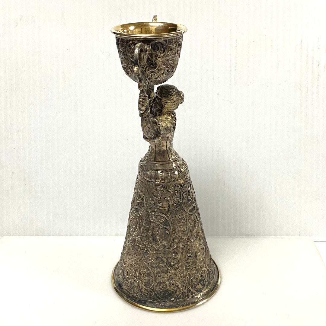 v602 Vintage Silver-Plated Wedding Wager Cup from a German wedding tradition