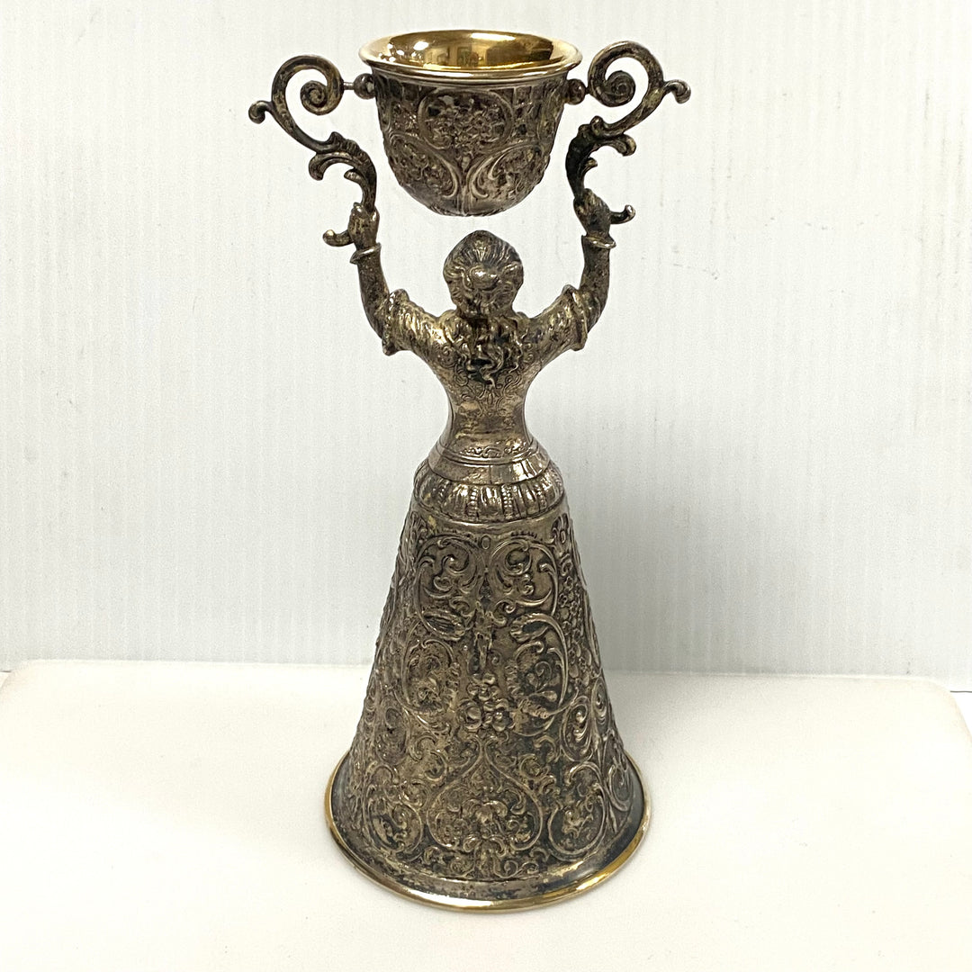 v602 Vintage Silver-Plated Wedding Wager Cup from a German wedding tradition