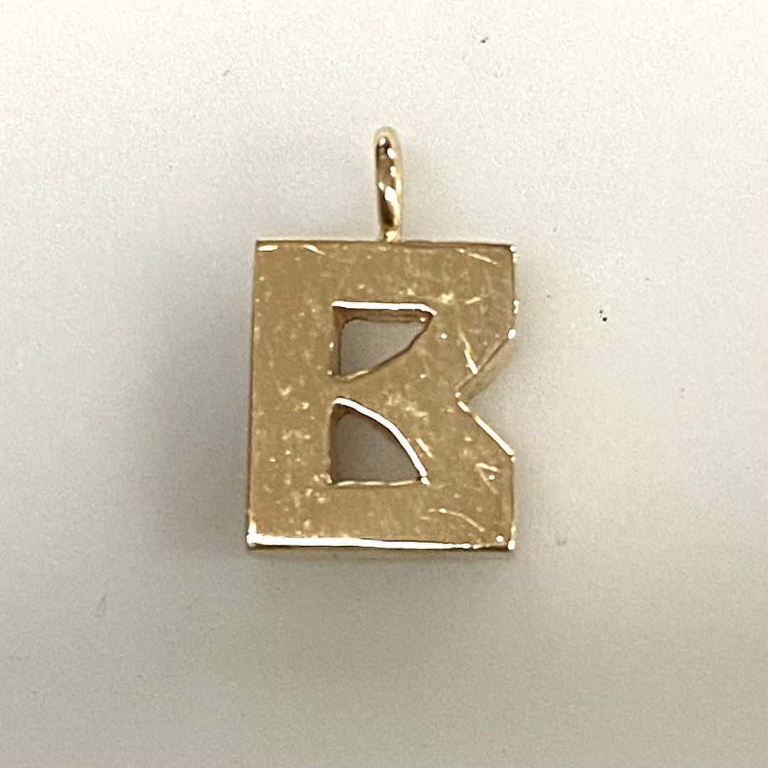 v605 Vintage 14k Yellow Gold Pendant Charm Jewelry Bracelet Making Part Letter B