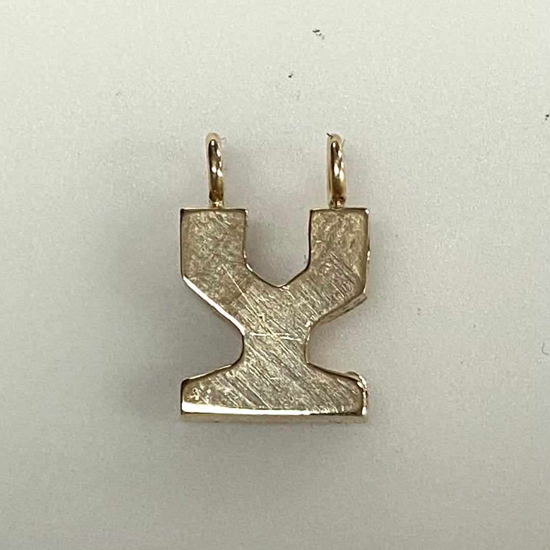 v607 Vintage 14k Yellow Gold Pendant Charm Jewelry Bracelet Making Part Letter Y