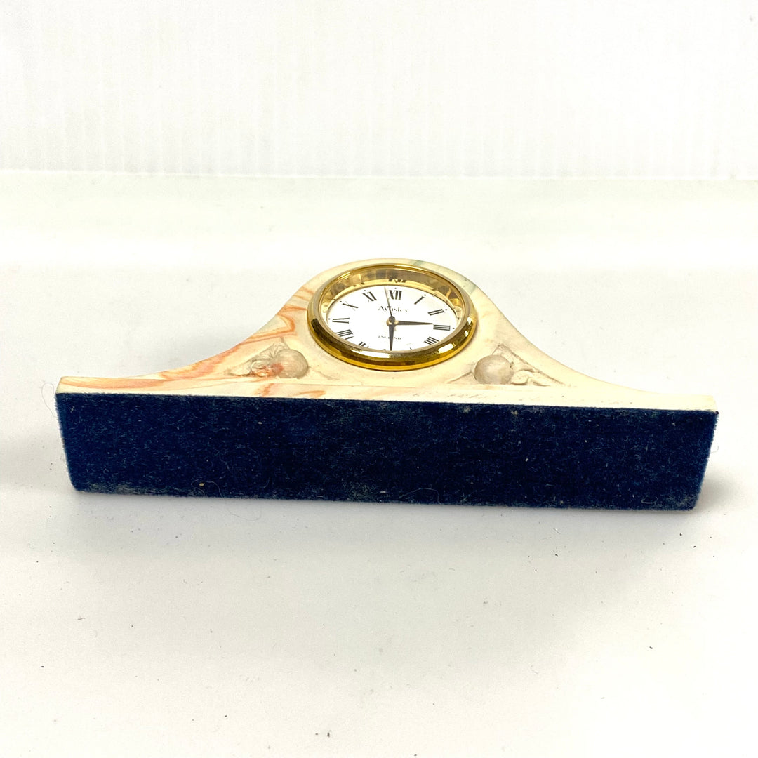 v618 Vintage Aynsley China Portlandware Miniature Quartz Mantel Table Clock