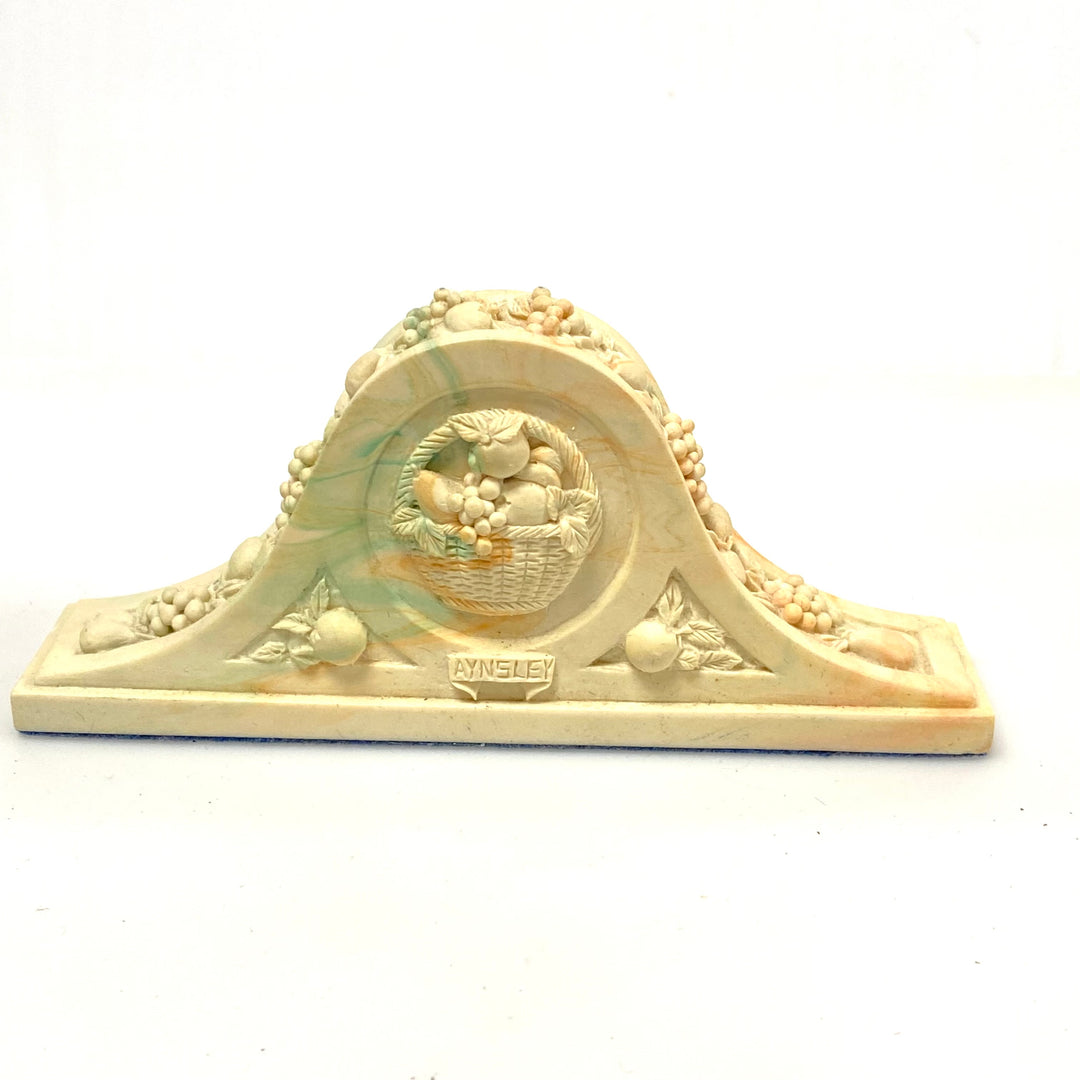 v618 Vintage Aynsley China Portlandware Miniature Quartz Mantel Table Clock