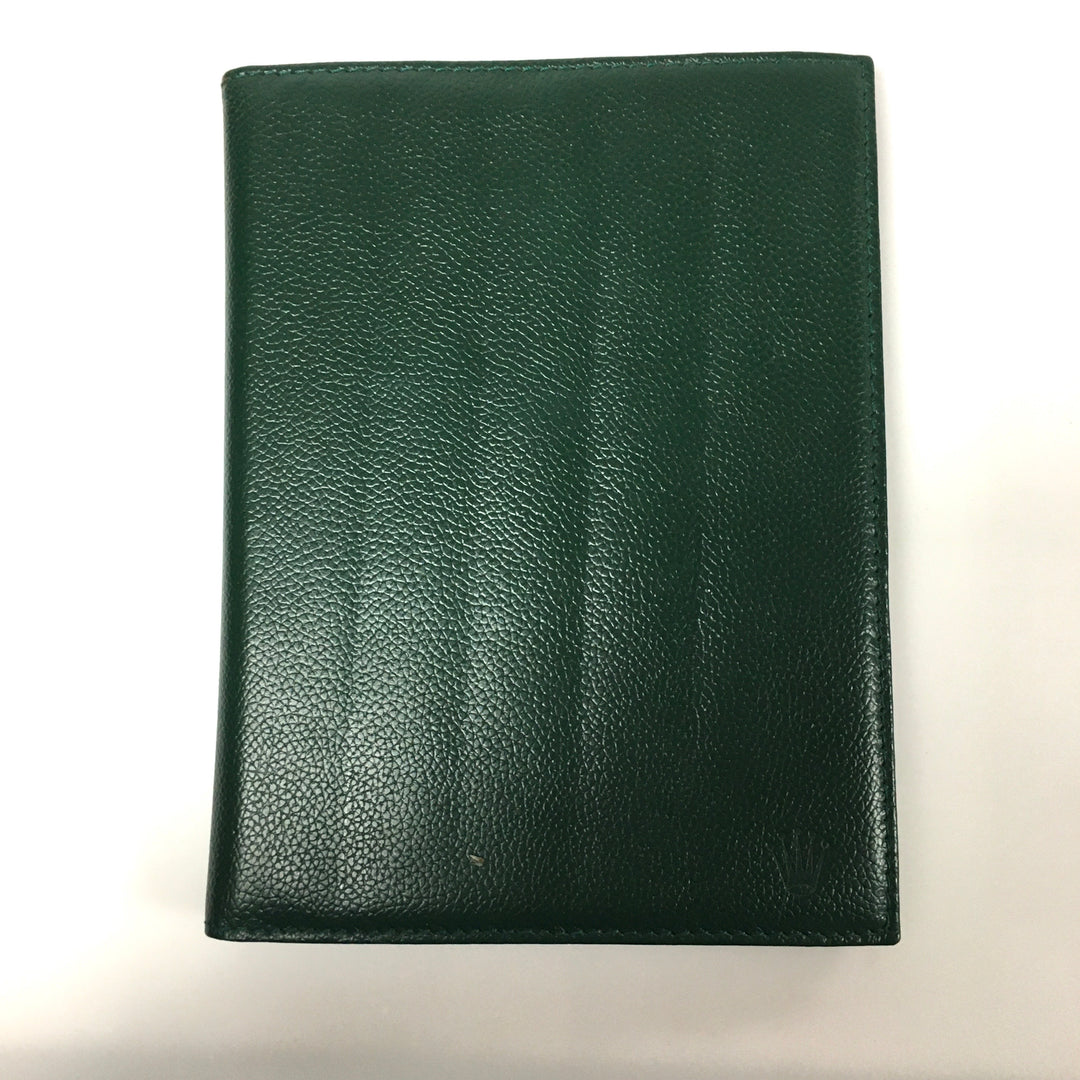 v621 Vintage Original Rolex Green Pebbled Leather Notebook Pad Document Holder