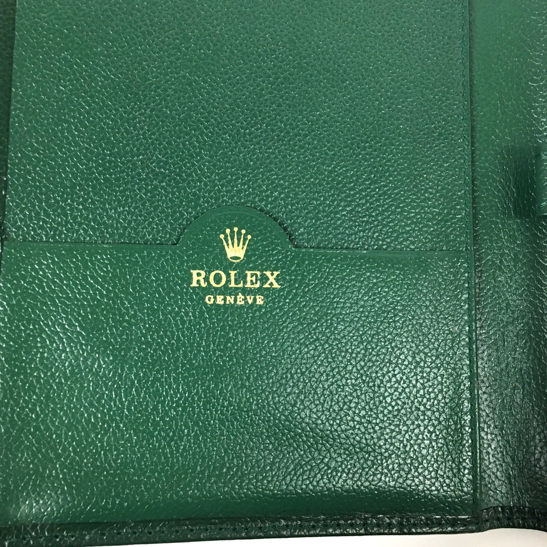 v621 Vintage Original Rolex Green Pebbled Leather Notebook Pad Document Holder