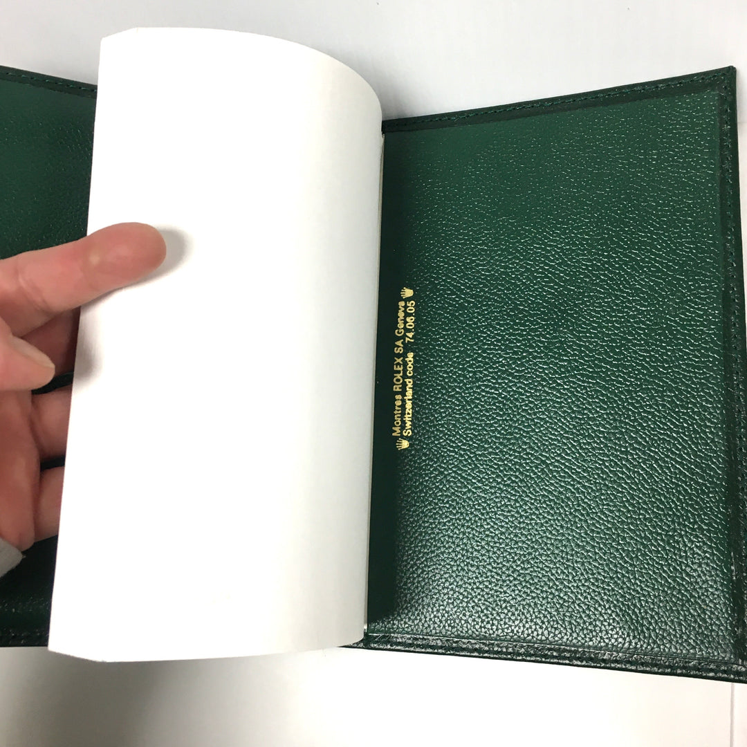 v621 Vintage Original Rolex Green Pebbled Leather Notebook Pad Document Holder
