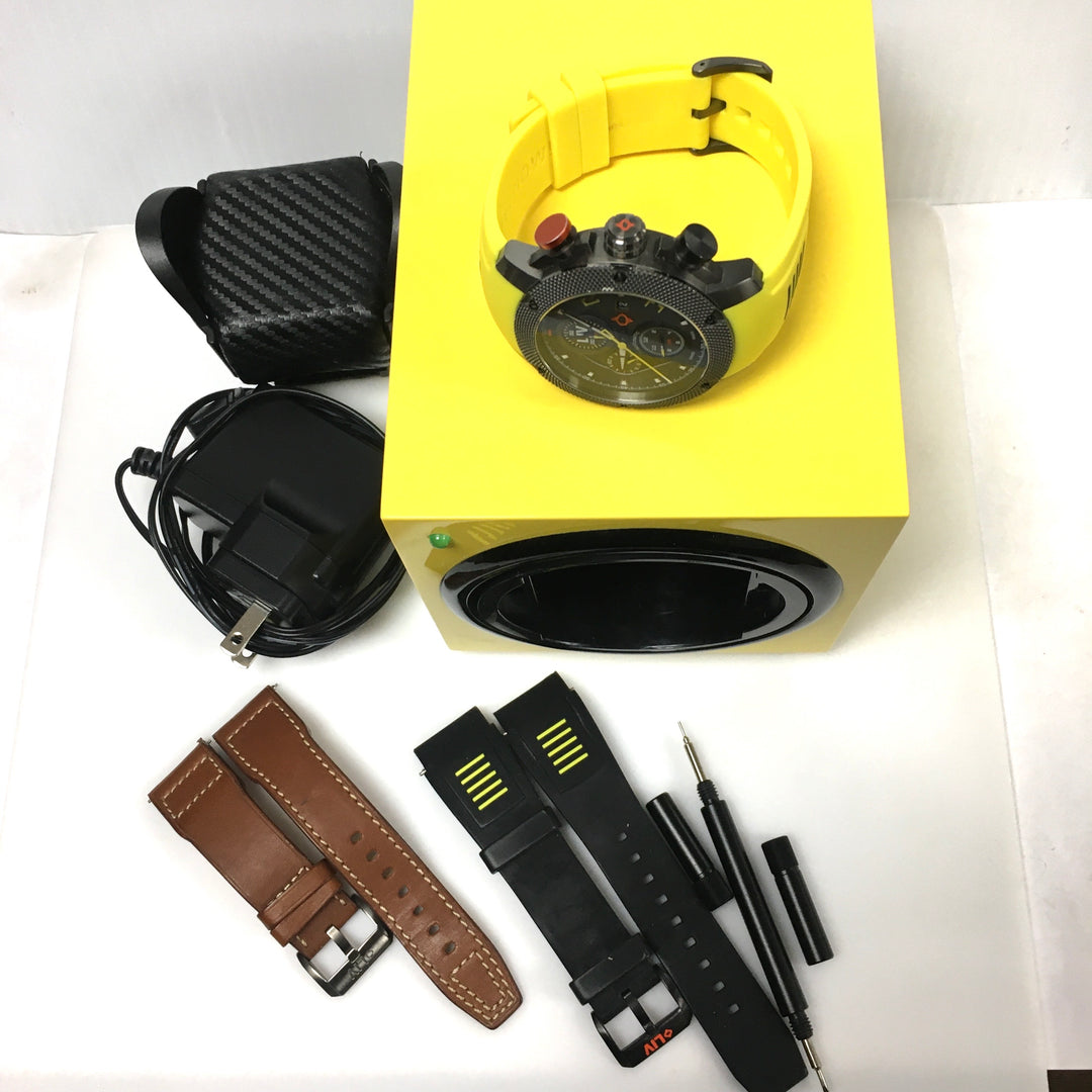 v643 LIV Genesis GX-AC Venom Yellow Automatic Chronograph Swiss Made Wrist Watch Extra Bands and a winder
